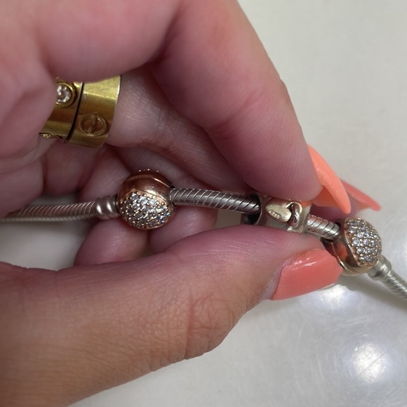 Pandora Charm Bracelet with 3 charms - Picture 5 of 6